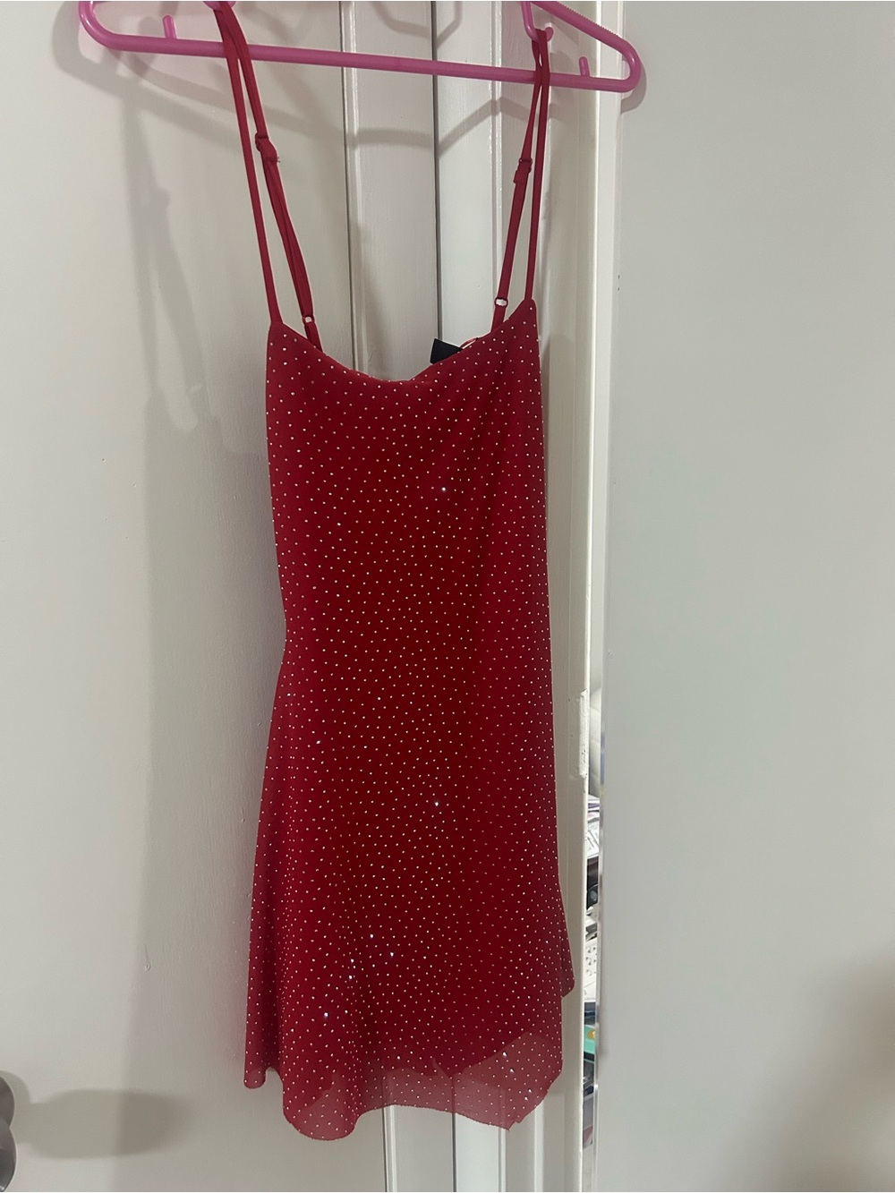 Windsor Red Polka Dot Mini Slip Dress
